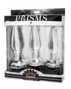 Dosha 3 Piece Glass Anal Plug Kit - AE599
