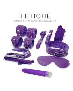 KIT VIBRO + 7 piezas bondage set - ST-KIT-0095 PURPLE